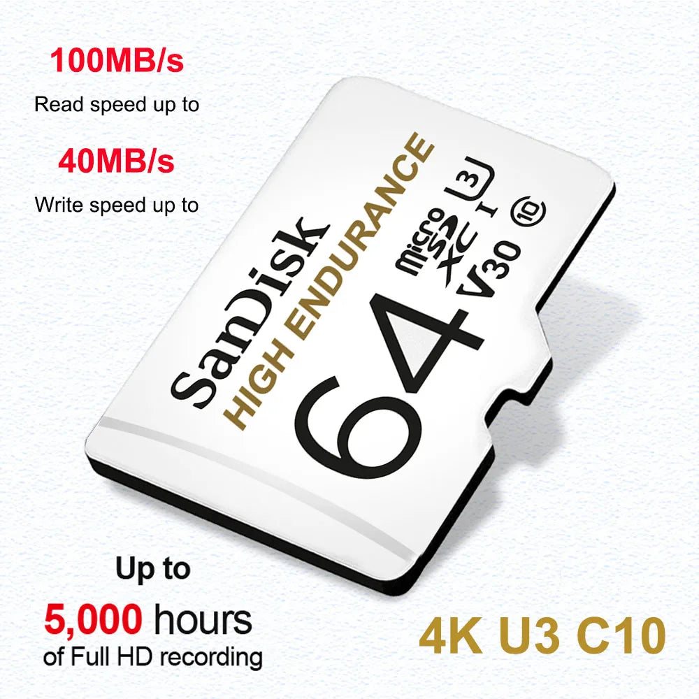 SanDisk Extreme MicroSD Card 32GB–1TB U3 V30 A2 4K UHD MicroSD Memory Card PRIMED HIGH ENDURANCE 64GB