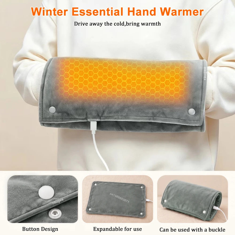 USB Heating Pad Blanket – Foldable Soft Velvet Hand Warmer Electric Heating Pad PRIMED