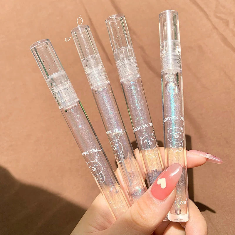 Blue Diamond Clear Lip Gloss – Pearly Glaze & Jelly Oil Balm Lip Gloss PRIMED