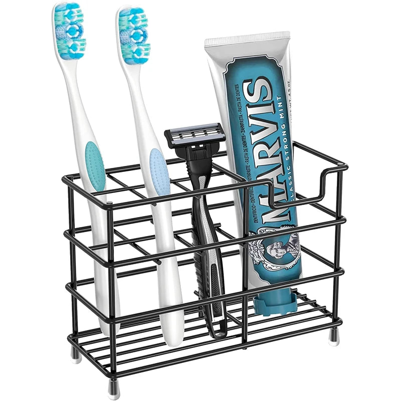 Stainless Steel Toothbrush & Toothpaste Holder Organizer