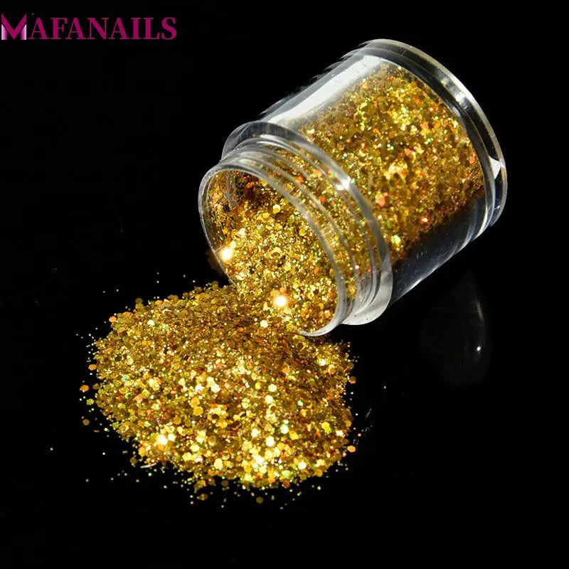 Holographic Nail Glitter Powder 10g | 12 Colors Laser Sequin