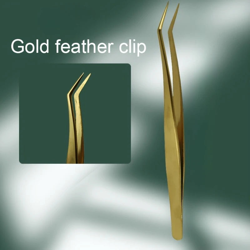 Stainless Steel Eyelash Grafting Tweezers – Precision Lash Clip