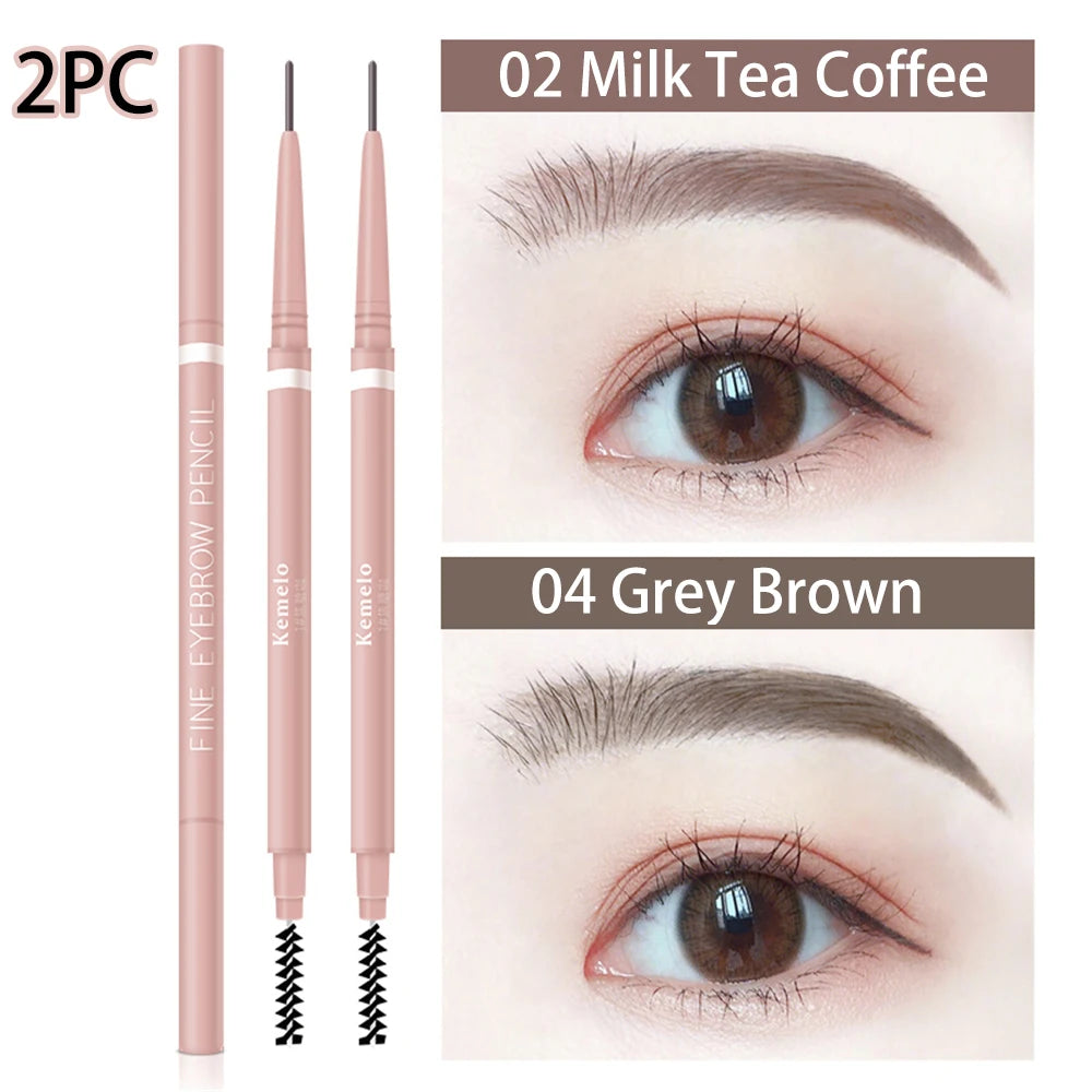 1.5mm Ultra-Fine Waterproof Eyebrow Pencil with Spoolie Brush