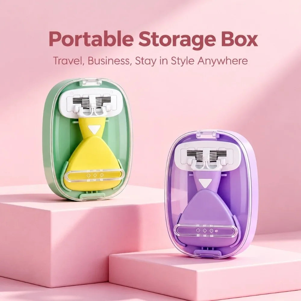 6-Blade Manual Body Razor with Storage Case – Men & Women