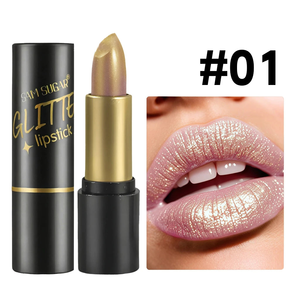 SAM SUGAR Shimmer Lip Gloss – Waterproof Long-Lasting Pearlescent