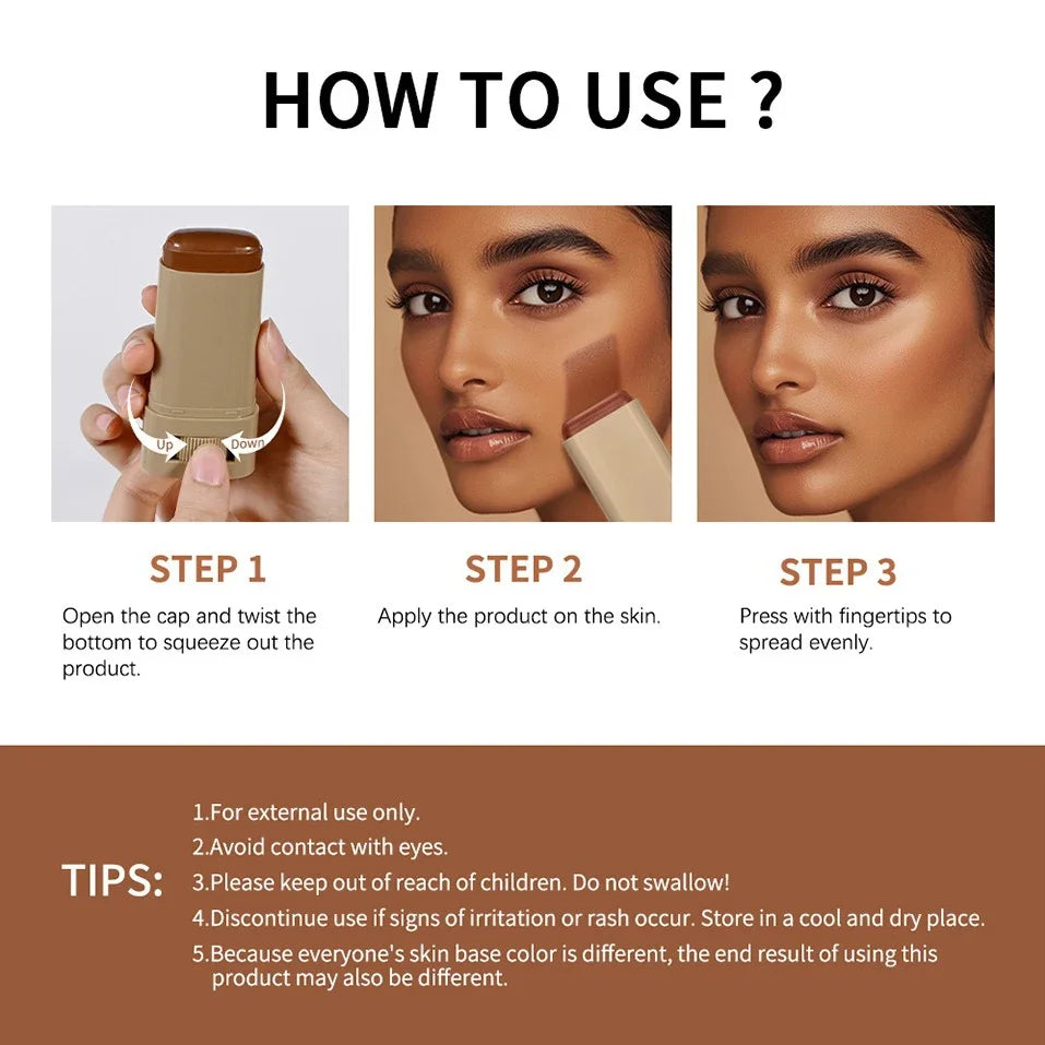 6-Color Tinted Foundation Stick – Matte Full Coverage Concealer