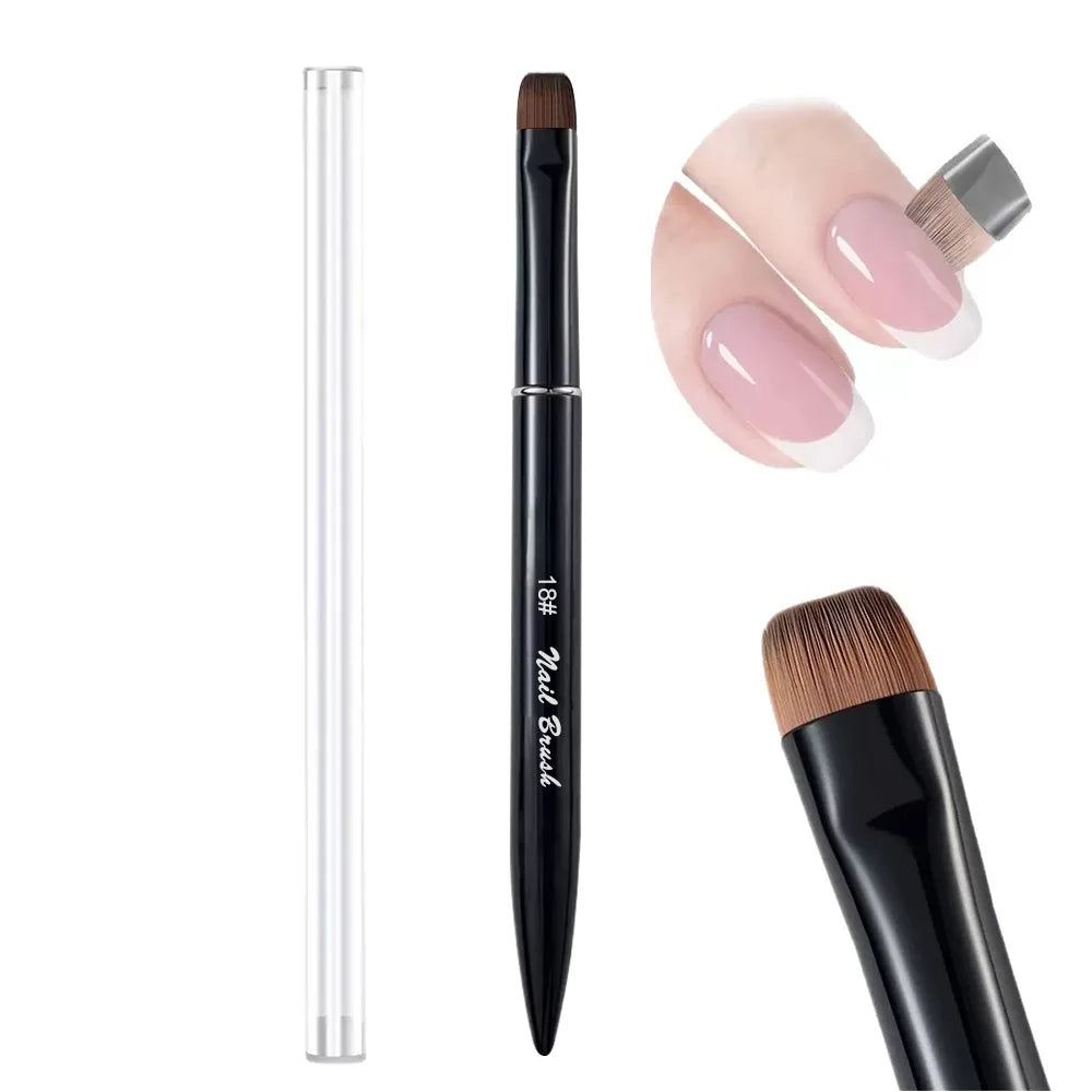 Round Tip Nail Art Brush – Metal Handle & Nylon Bristles