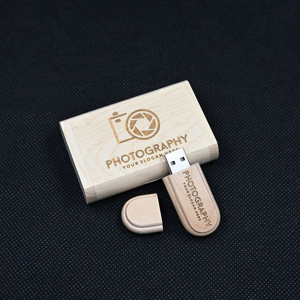 5-Pack Wooden USB Flash Drive 32/64/128GB | Custom Logo Gift USB Flash Drive PRIMED