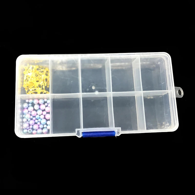 10-Compartment Clear Plastic Nail Art & Jewelry Organizer