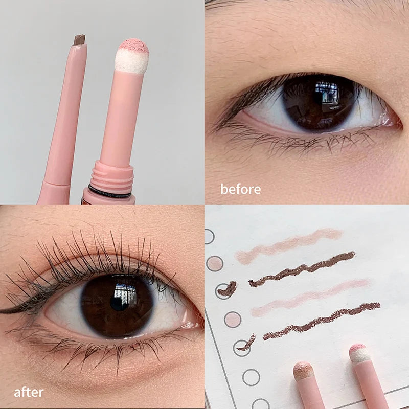 Double-End Lying Silkworm Eyeliner & Highlighter Pencil Eye Makeup Pencil PRIMED