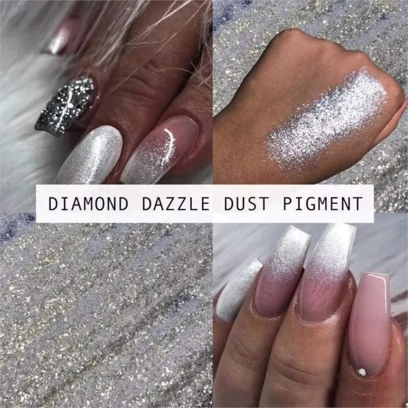 MAFANAILS 20g Diamond Pigment Nail Glitter Powder – 6 Colors