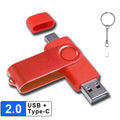 JASTER OTG Type-C USB Flash Drive 4GB–128GB | Metal 2-in-1 USB Flash Drive PRIMED 64 GB Red CN