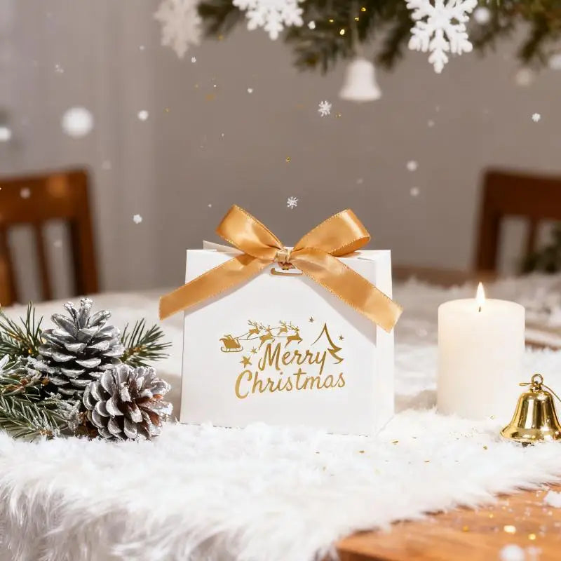 10-Pack Christmas Tree Gift Boxes with Handles | Holiday Favors