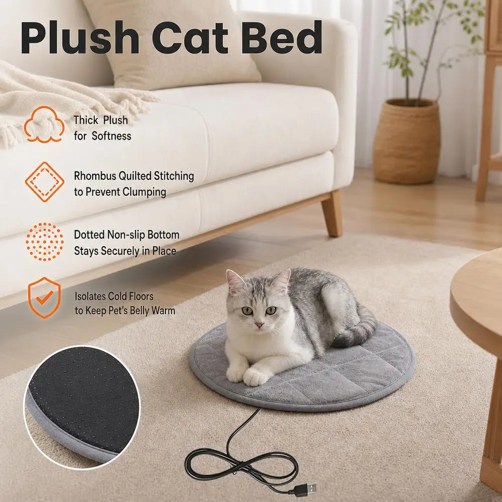 USB Electric Pet Heating Pad – Plush Warming Mat for Cats & Dogs Pet Heating Pad PRIMED
