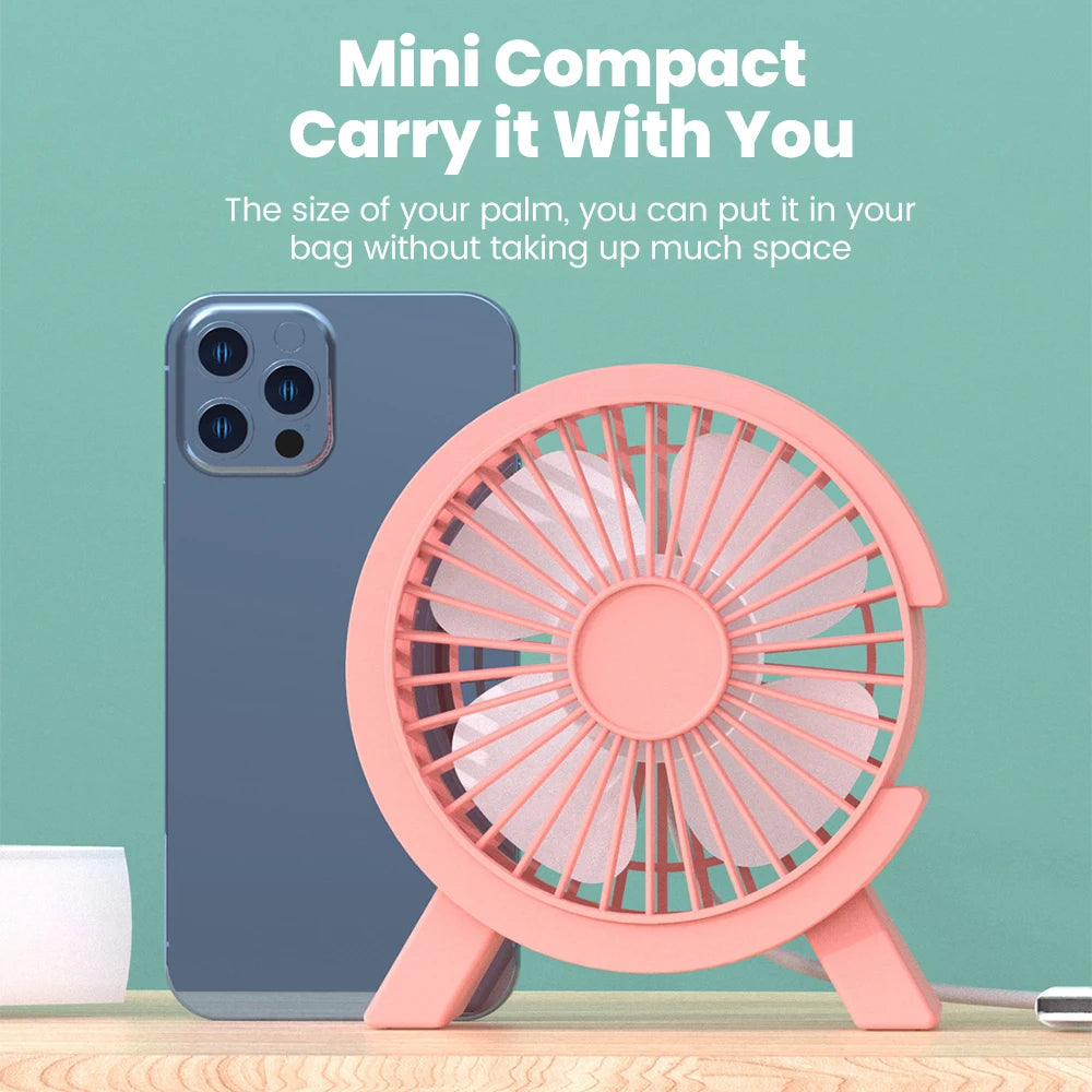 USB Mini Portable Desktop Fan – USB & Power Bank Compatible USB Desktop Fan PRIMED