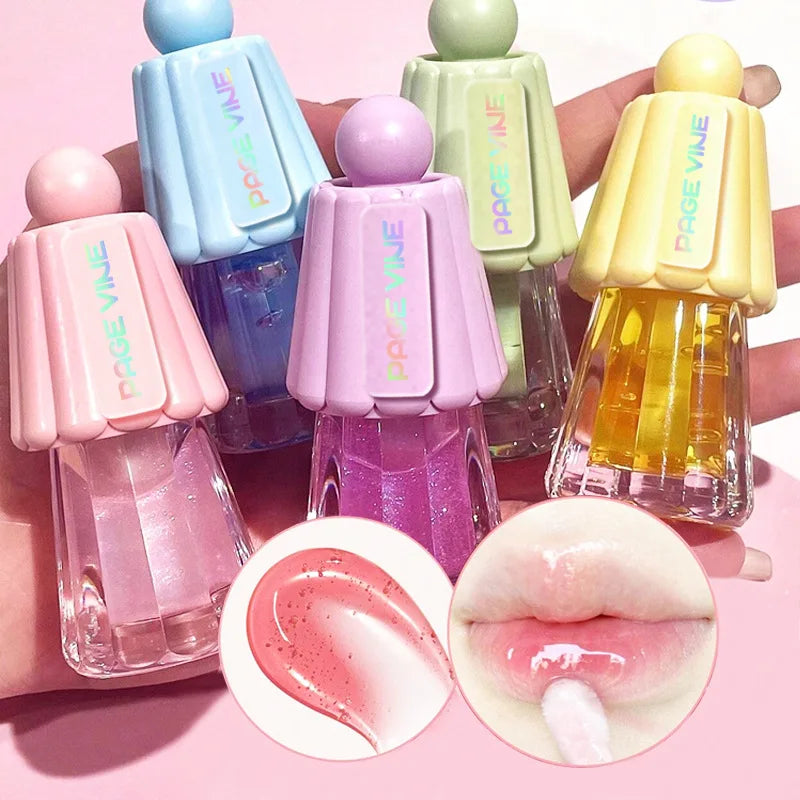 Crystal Jelly Lip Oil Gloss – Hydrating Clear Lip Glaze Lip Oil Gloss PRIMED