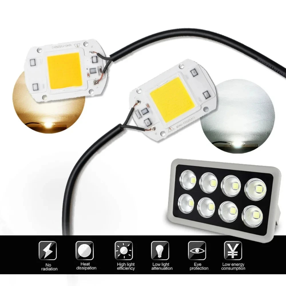 COB LED Chip 20W 30W 50W Smart IC No Driver 110V 220V Module COB LED Module PRIMED