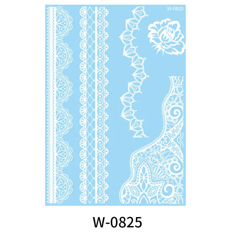 White Henna Flower Temporary Tattoo Sticker – Body Art
