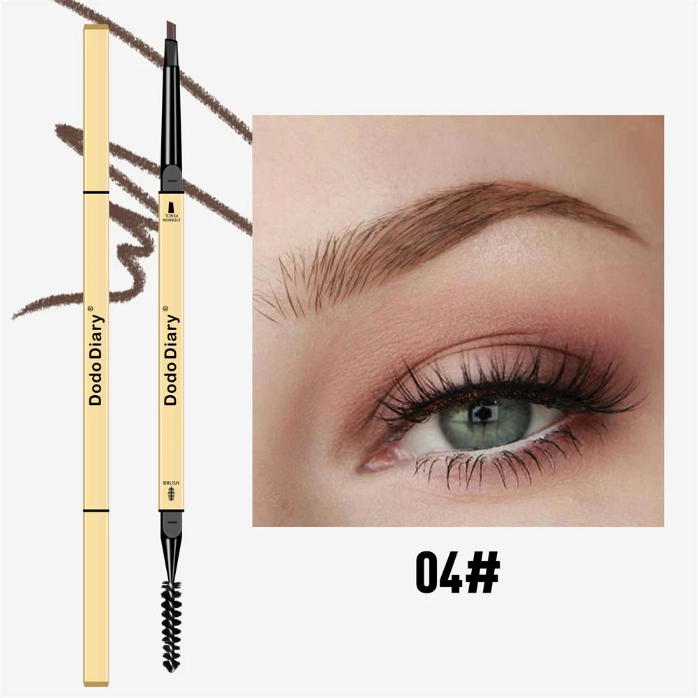 Ultra Fine Triangle Eyebrow Pencil – Waterproof Double Ended Eyebrow Pencil PRIMED 04 Grey Brown