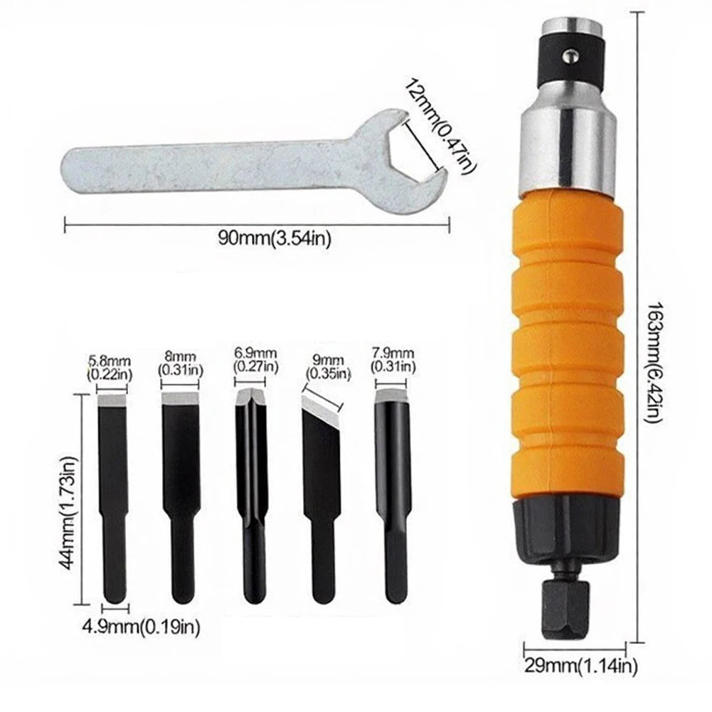 Electric Wood Chisel Carving Tool Set – 5 Chisel Heads Wood Carving Tool PRIMED