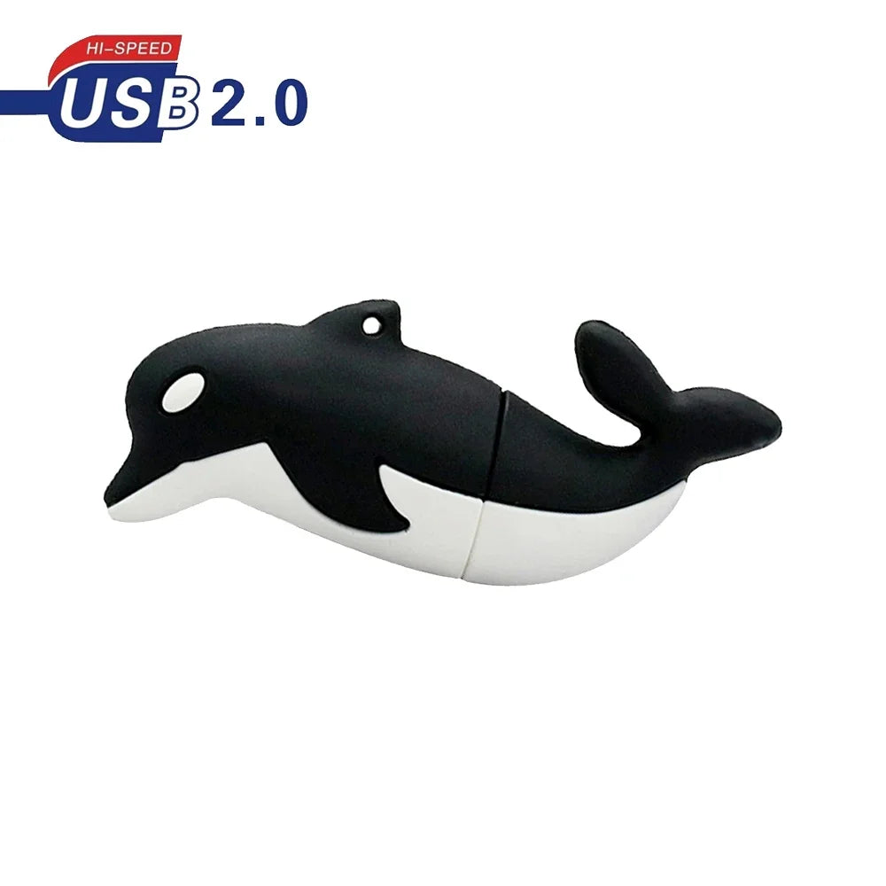Cute Animal USB Flash Drive Turtle Fish Dolphin 4GB–128GB Novelty USB Flash Drive PRIMED 16 GB Style1