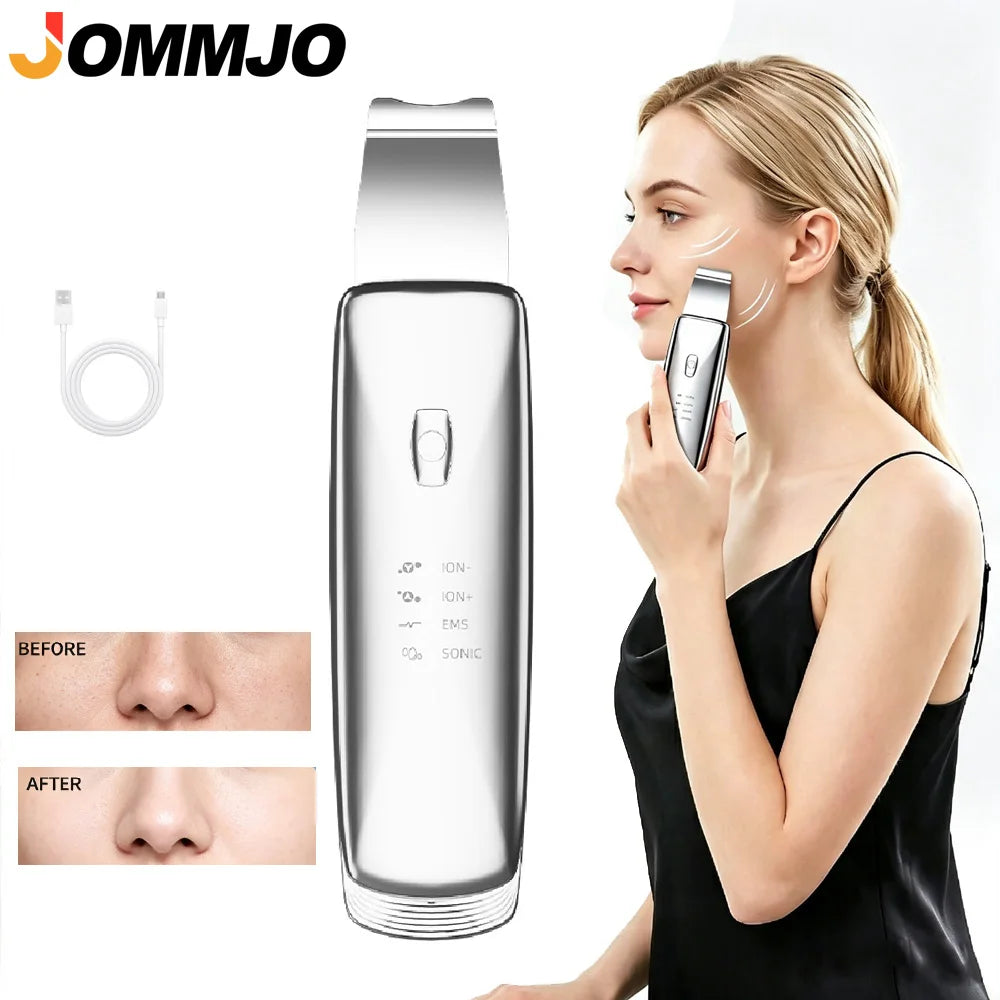 Ultrasonic Skin Scrubber 4-Mode Facial Pore Cleanser Spatula