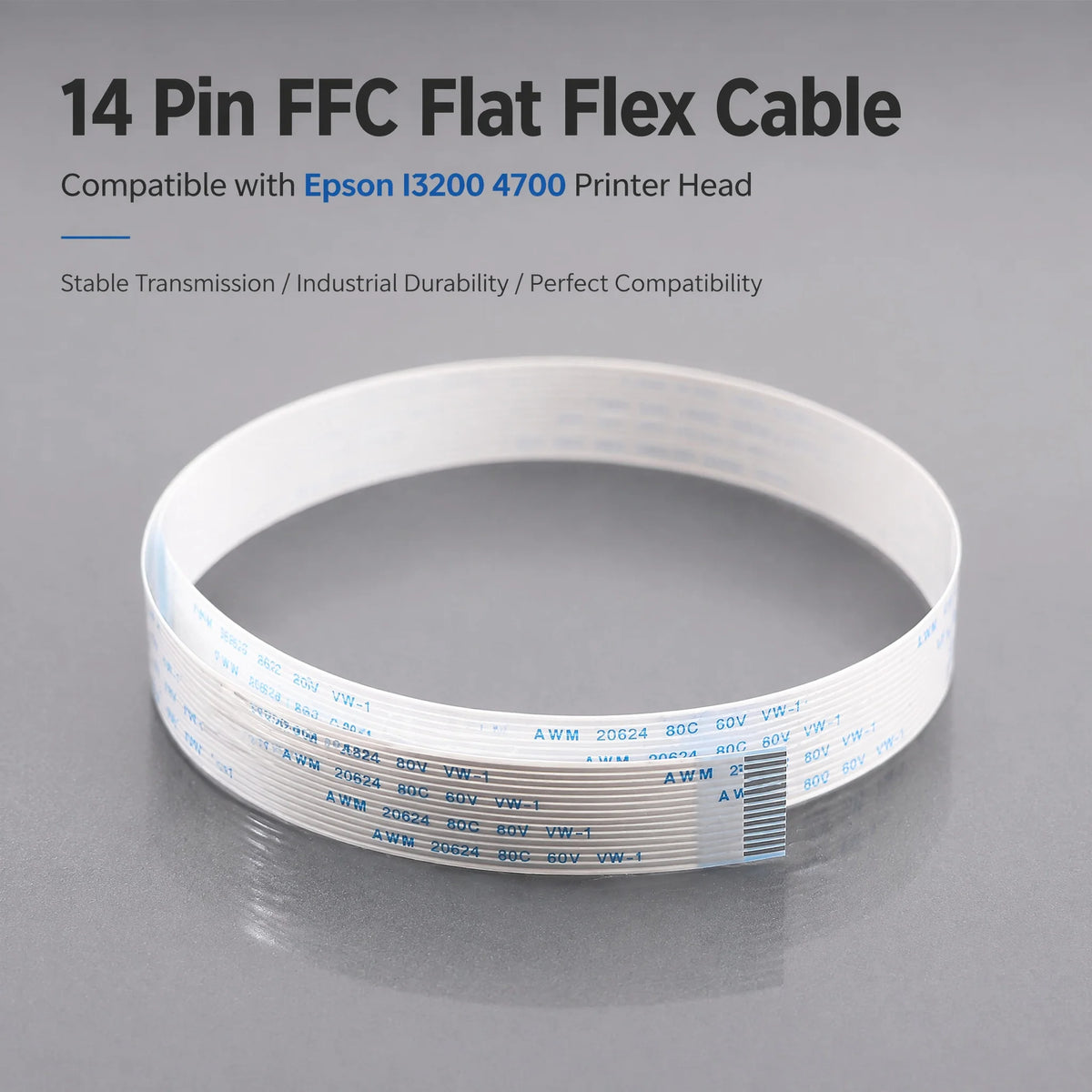 14-Pin FFC Data Cable for Epson I3200 & 4720 Printhead Printer Cable PRIMED