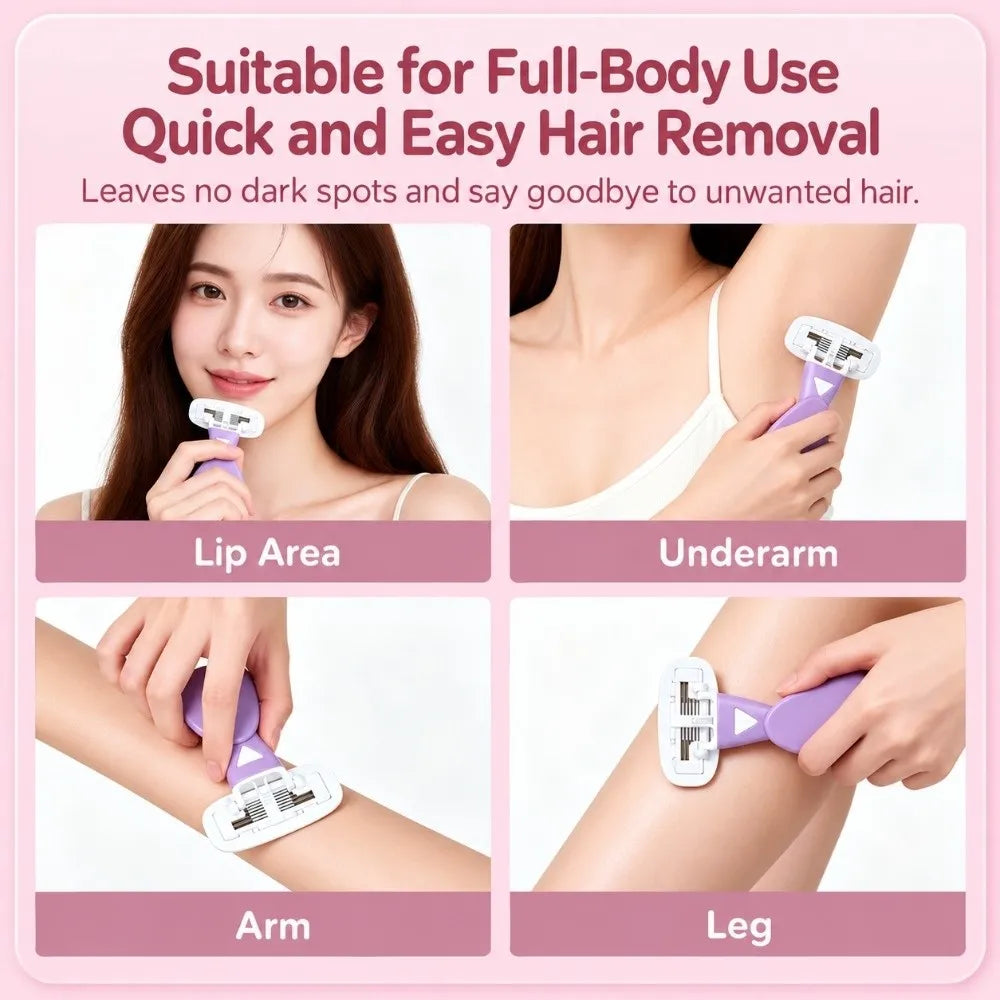 6-Blade Manual Body Razor with Storage Case – Men & Women