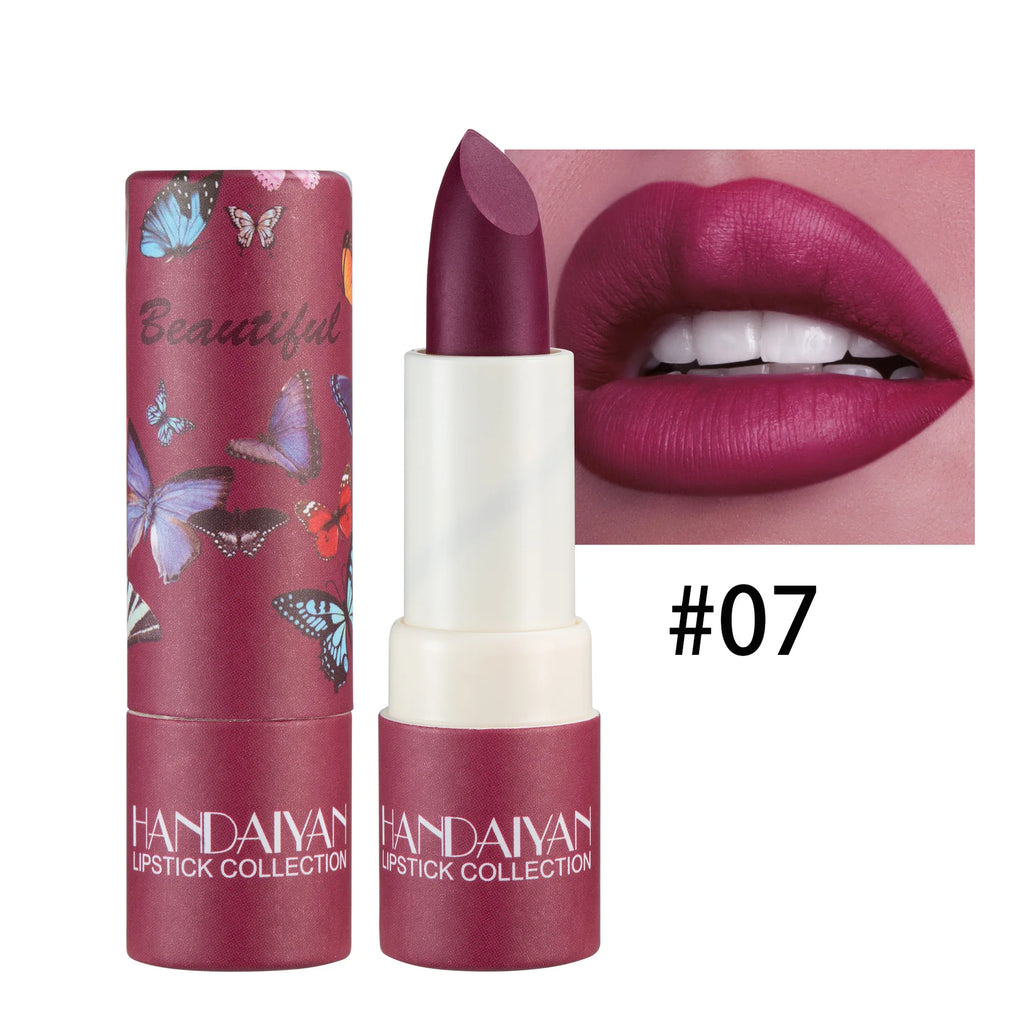 Handaiyan Velvet Matte Lipstick – 8 Colors, Waterproof Matte Lipstick PRIMED 07 Full Size