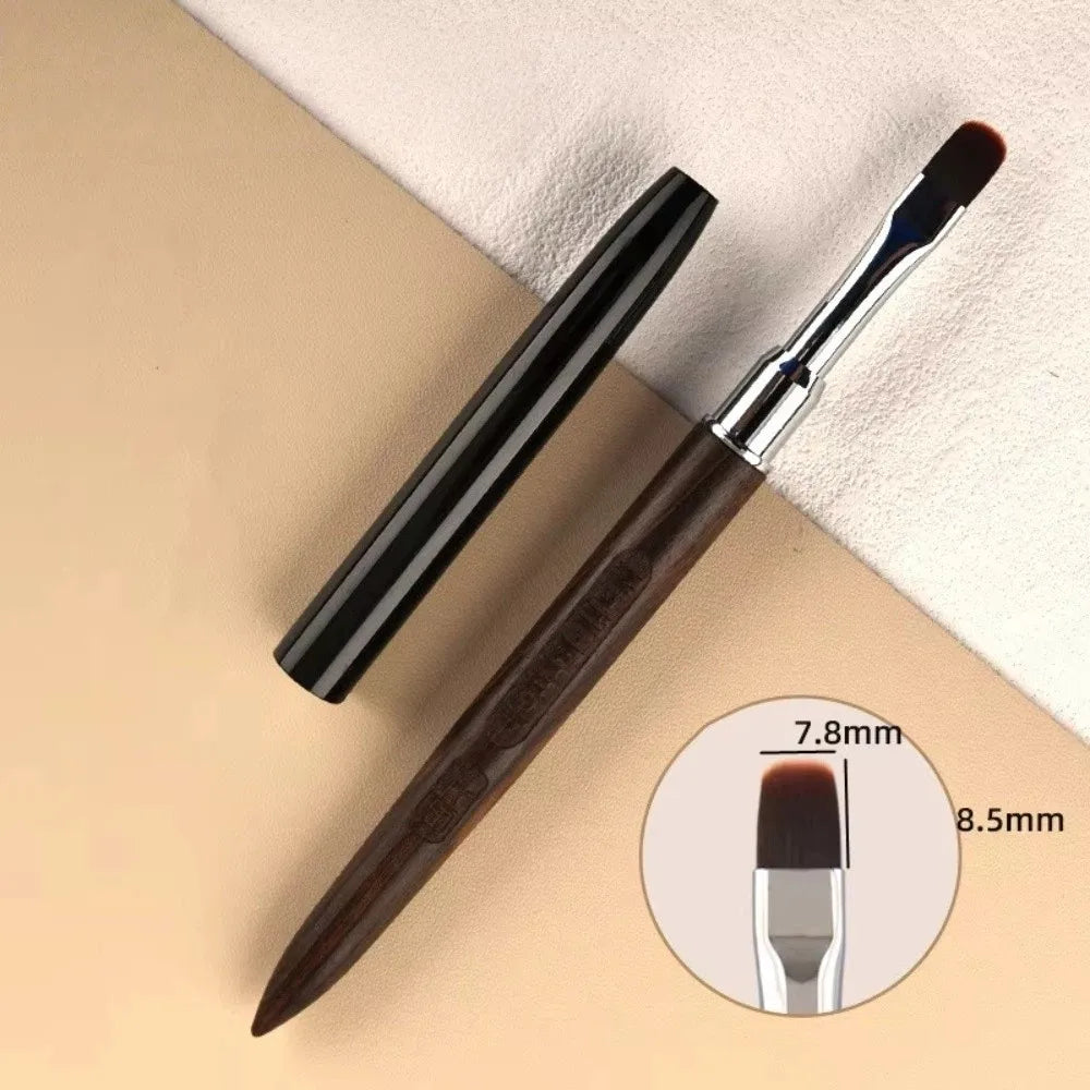 Wooden Nail Art Gel Brush – No Shed, Streak-Free With Cap