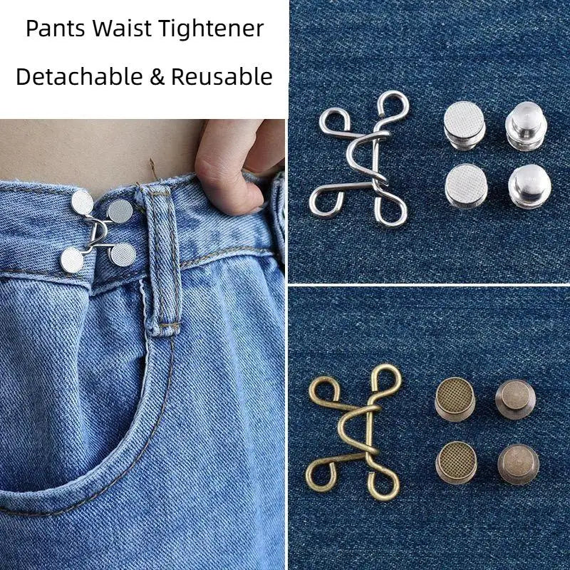 No-Sew Waist Tightener Button Pins for Jeans & Pants