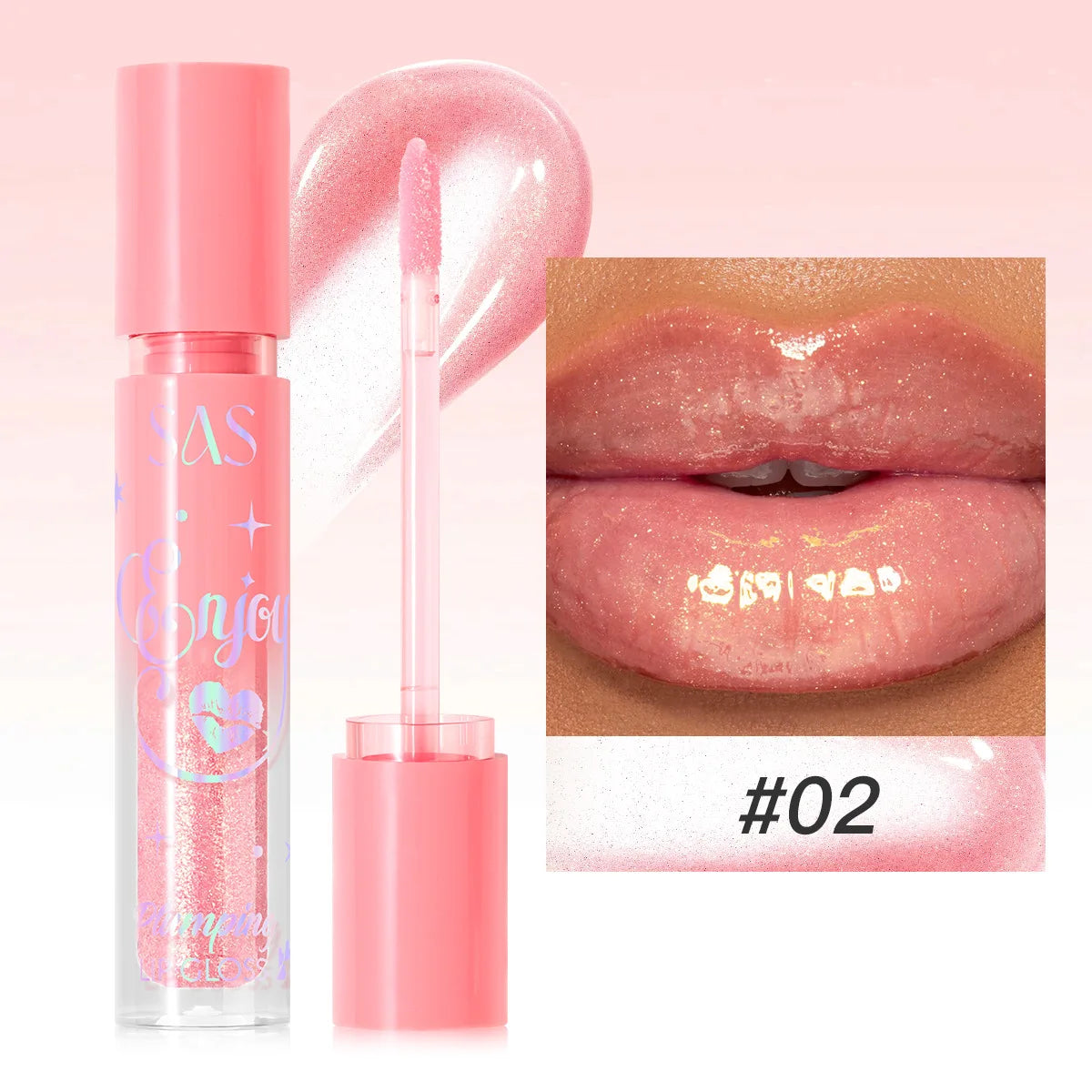 SAS Pearlescent Plumping Lip Gloss – Glitter Glaze Lipstick