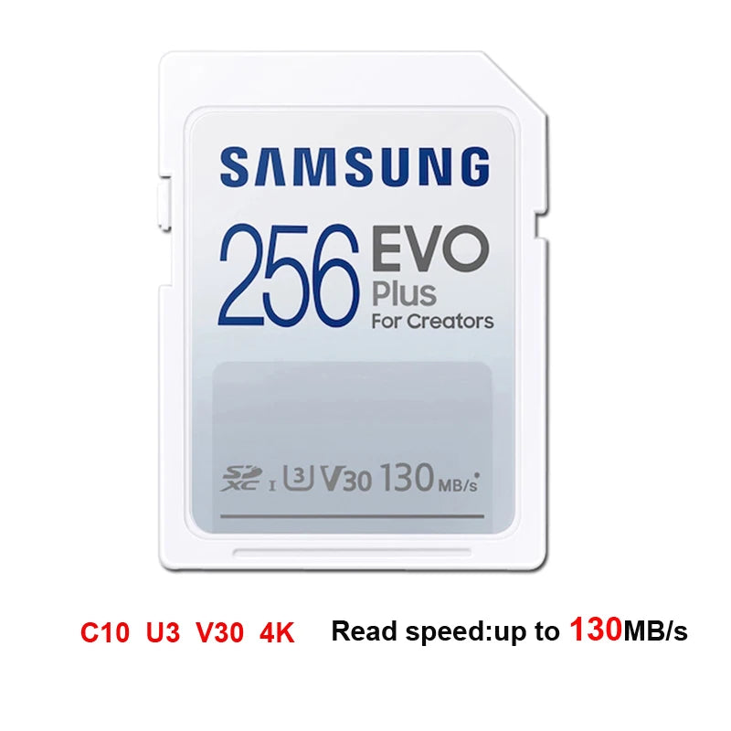 Samsung EVO Plus SD Card 32GB–256GB | Up to 130MB/s SD Memory Card PRIMED 256GB