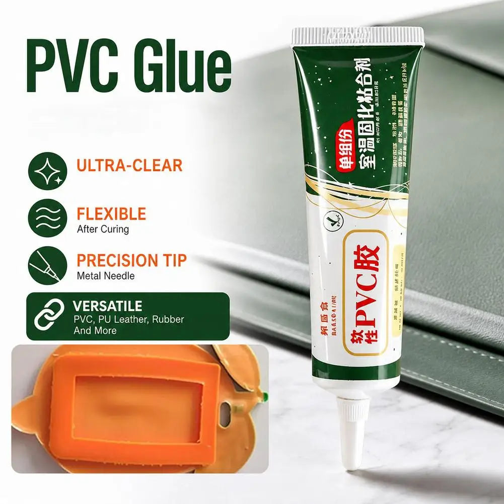 Strong Clear PVC Glue 20/60ml – Waterproof Adhesive for Leather