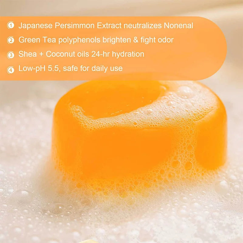 Persimmon Soap Bar – Natural Deodorizing Moisturizing Bath Soap Natural Bar Soap PRIMED