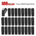 100-Pack Custom Logo USB 2.0 Flash Drives 4GB–64GB Metal USB Flash Drive PRIMED 256MB x 100pcs black-A
