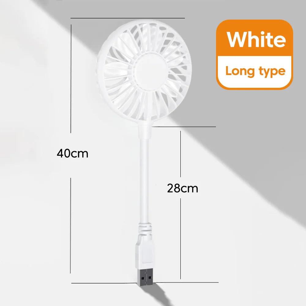 USB Portable Mini Fan – Flexible Gooseneck, DC5V for Laptop USB Portable Fan PRIMED White-long style