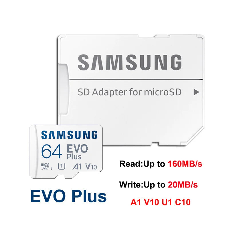 Samsung EVO Plus Micro SD Card 64GB–512GB U3 A2 V30 4K Micro SD Card PRIMED EVO Plus 64GB