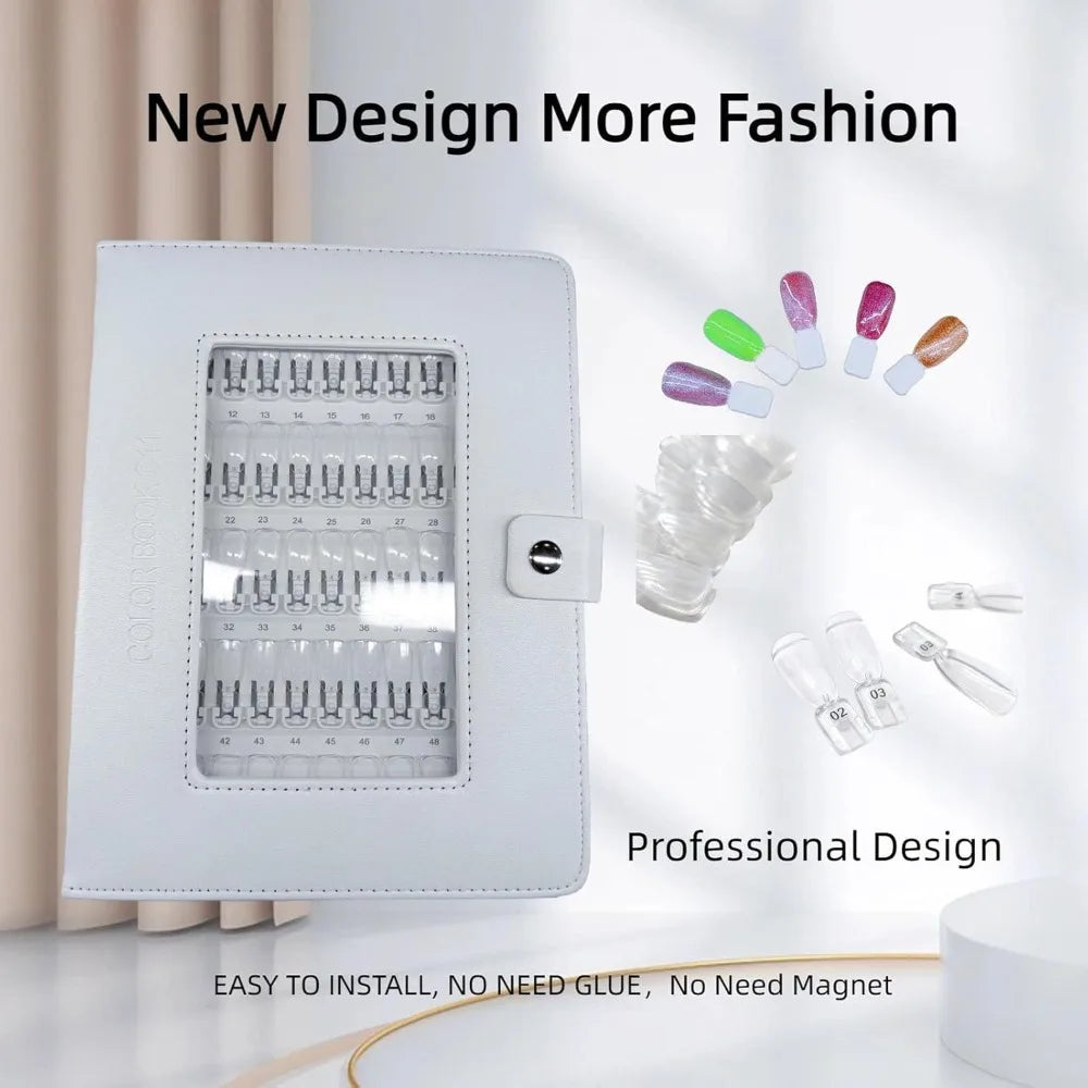 150-Slot Nail Polish Color Display Book – Detachable Shade Guide