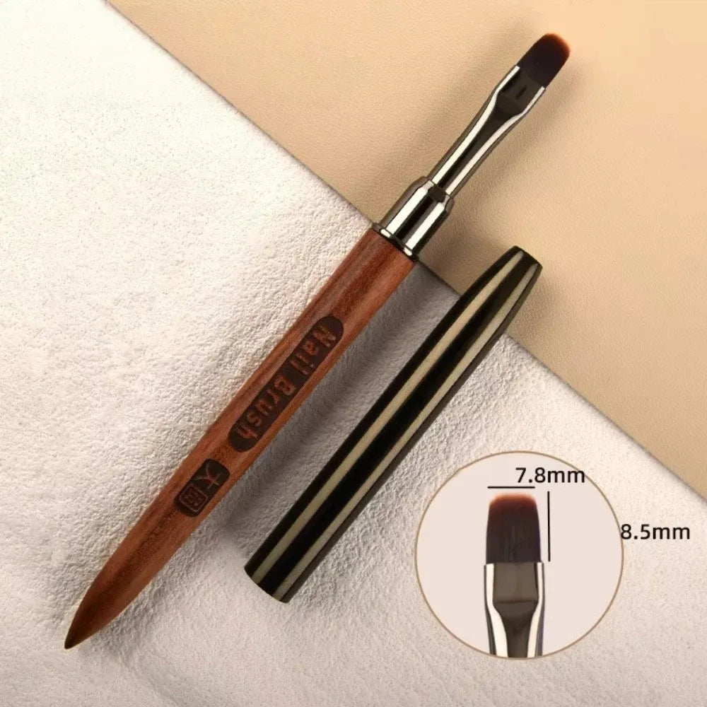 Wooden Nail Art Gel Brush – No Shed, Streak-Free With Cap
