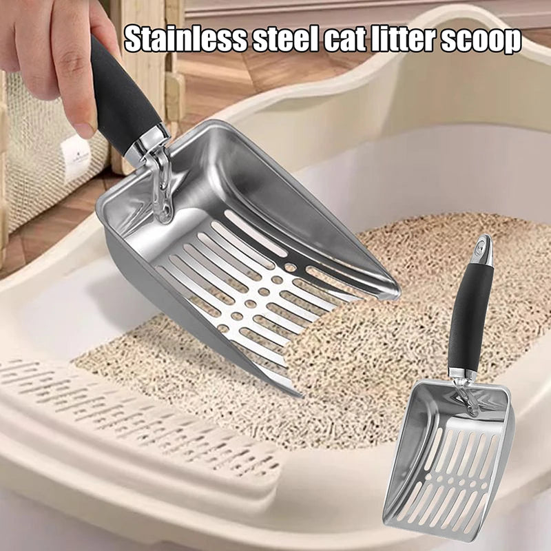 Stainless Steel Long Handle Cat Litter Scoop | Fine Mesh