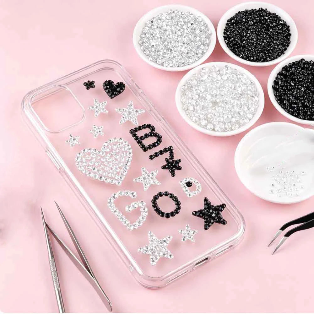 40-Grid Flatback Rhinestone Nail Kit – Gems, Diamonds & Zircon Nail Art Rhinestones PRIMED