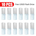 10-Pack Crystal USB 2.0 Flash Drives | Custom Logo 4–128GB USB Flash Drive PRIMED 4GB White-Light-A