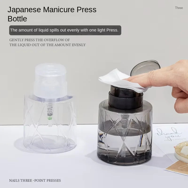 Refillable Lockable Nail Polish Remover Pump Dispenser Bottle