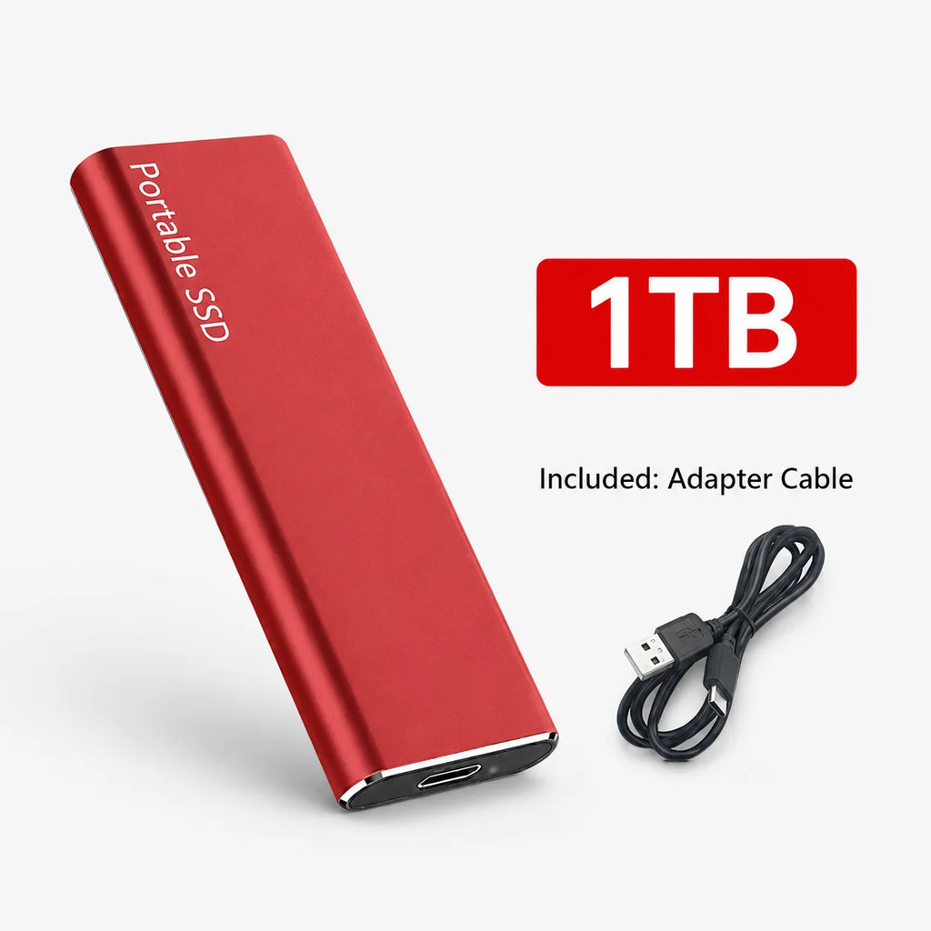 4TB Portable External SSD USB-C Drive for MacBook & Laptop External SSD Drive PRIMED Red 1TB