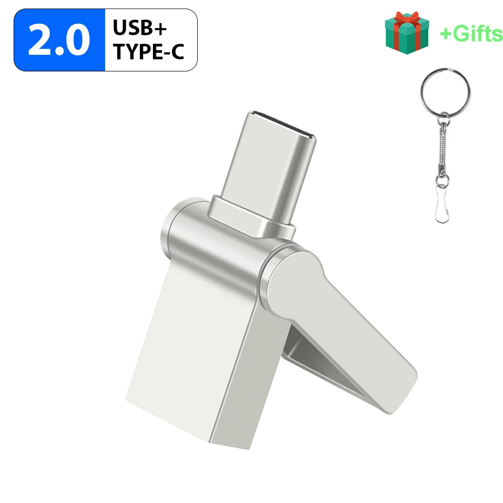 JASTER 2-in-1 Type-C USB Flash Drive Metal OTG Pendrive USB Flash Drive PRIMED 128 GB Silver CN