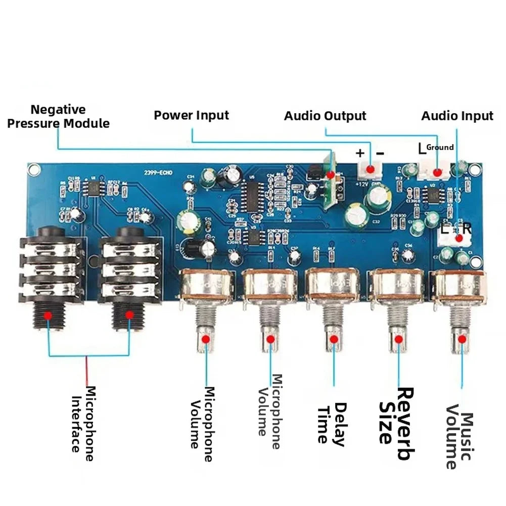 PT2399 Reverb Board – Karaoke Microphone Preamp Echo & Delay