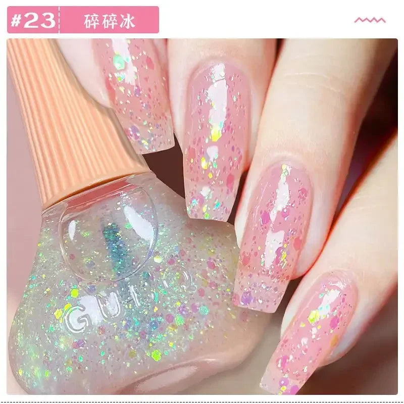 Glitter Gel Nail Polish Quick Dry Autumn Coffee Tones 12ml