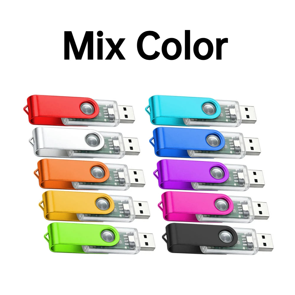 10-Pack Custom Logo Metal USB Flash Drives 256MB–128GB USB Flash Drive PRIMED 4GB x 10PCS 10Mix-A