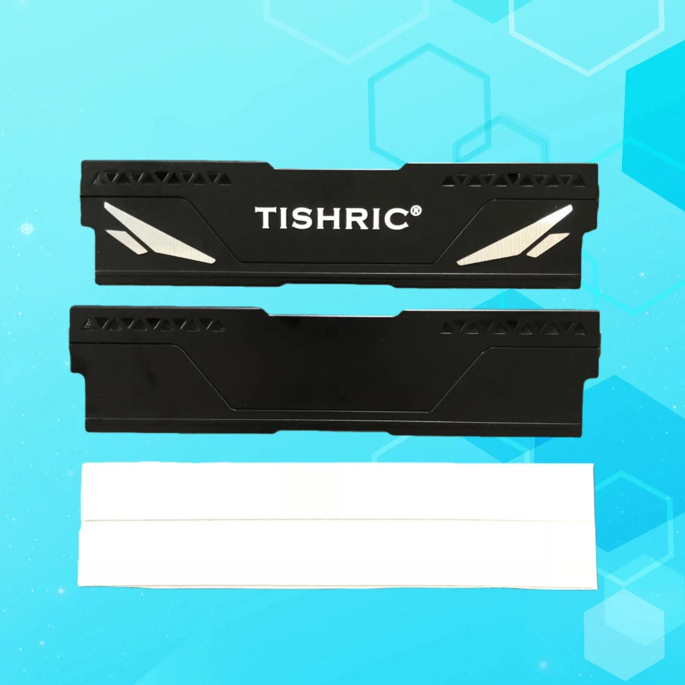 TISHRIC RAM Heatsink DDR5/DDR4/DDR3 Aluminum Cooler + Thermal Pads RAM Heatsink Cooler PRIMED Black 1PC China Mainland